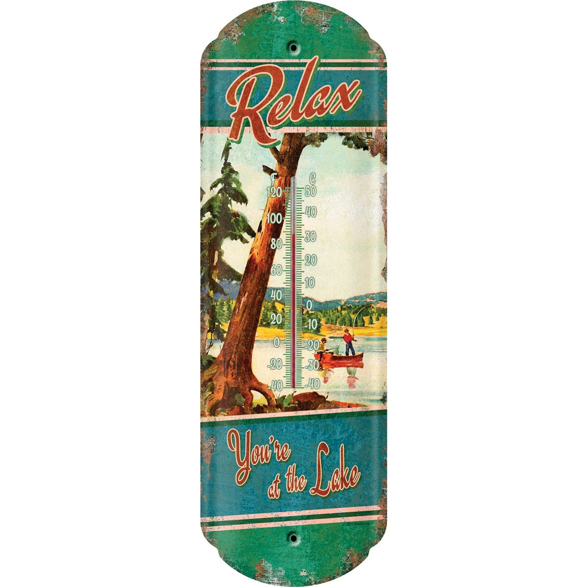 Tin Thermometer - At The Lake