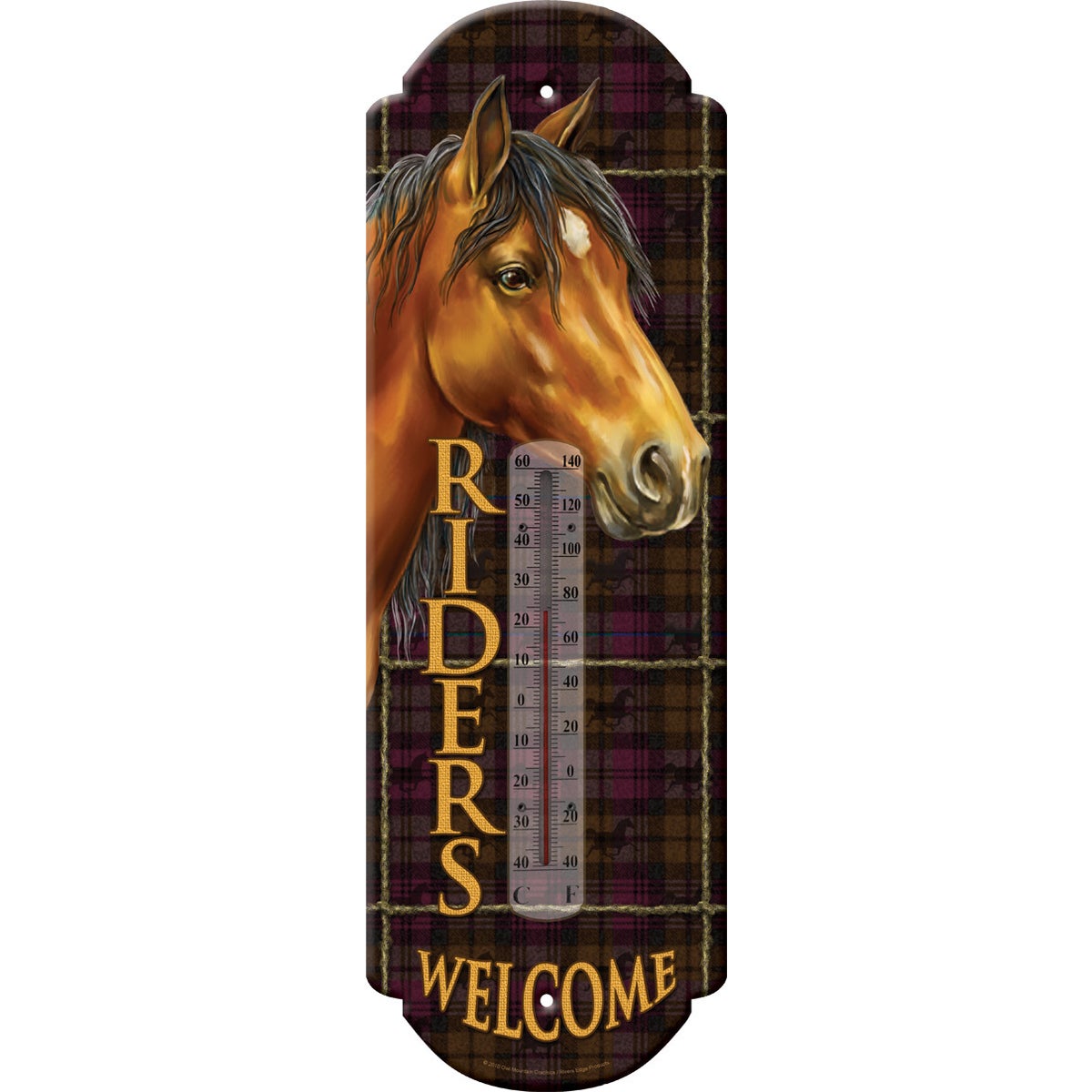 Tin Thermometer - Riders Welcome