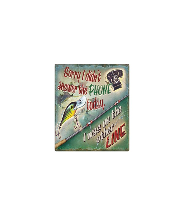 Rivers Edge Wishin' I Was Fishin' Tin Sign 12x17