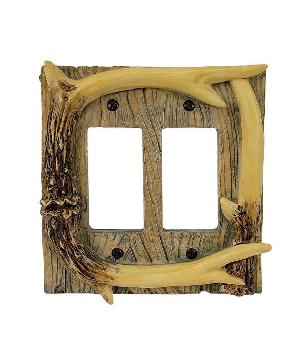 Electrical Cover Plate Decorator Style Double - Antler