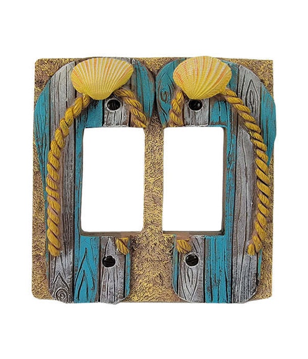 Electrical Cover Plate Decorator Style Double - Beach