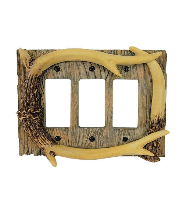 Electrical Cover Plate Decorator Style Triple - Antler
