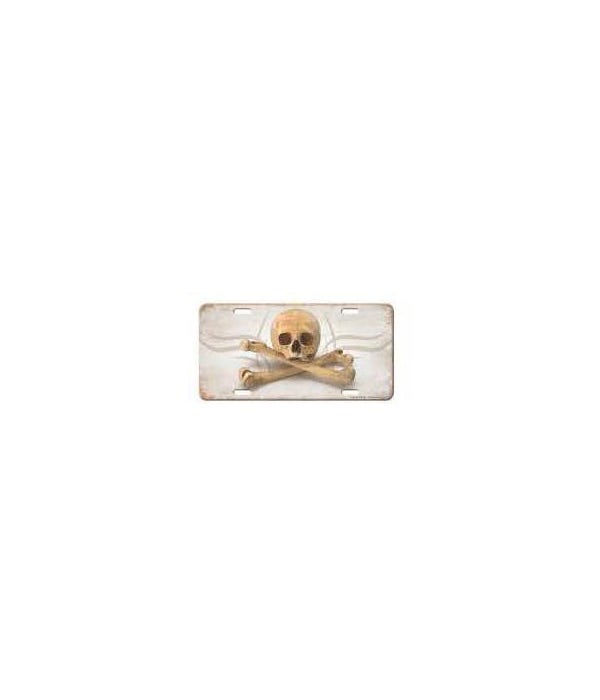 Vanity License Plate 12in x 6in - Skull and Crossbones