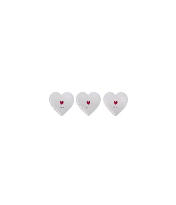 Dol Heart Shaped Saucer 3 Asst 8.26 x 8.26 x 0.78 .in