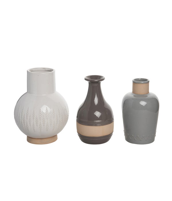 Stoneware Common Ground Vase S/3 -