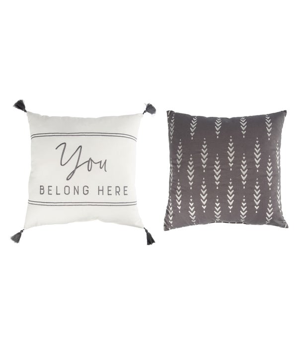 Fabric Embroidered Pillow 2 Asst -