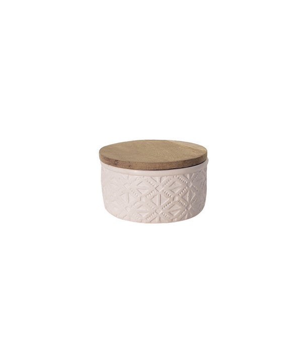 Concrete Engraved Lavender Soy Wax Candle w/ Lid Lg
