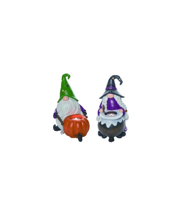 Res Witchy Halloween Gnome Fig w/TL Holder 2 Asst -