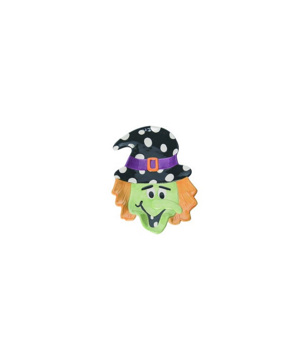 Cer Polka Dot Witch Plate -