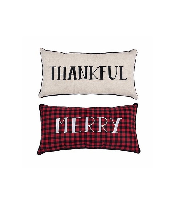 Fabric Harvest/Christmas Reversible Pillow