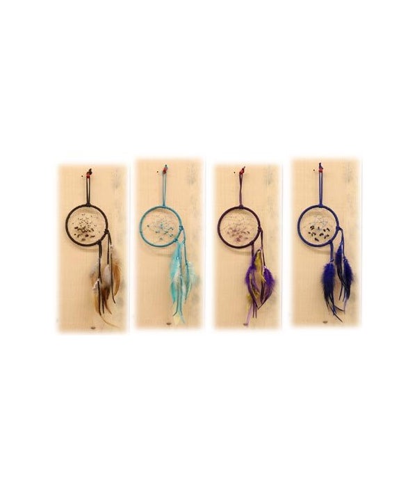 DREAMCATCHER LEATHER/BEADS 4 in.  ASST -