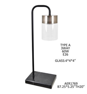 20IN METAL TABLE LAMP W/ MARBLE BASE, 2PCS PK/0.59'