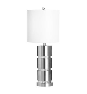 Casey Silver Table Lamp with Nightlight