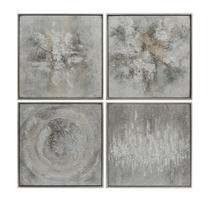 SET OF 4 abstract,solid wood framed oil painting  1SET/3.42'