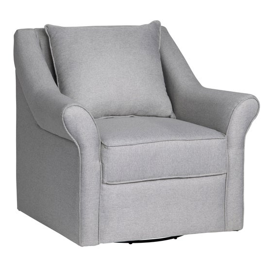LARS SWIVEL ARMCHAIR - PISA SILVER FABRIC