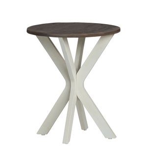Round Accent Table Mazopan W/ Light Wood Top