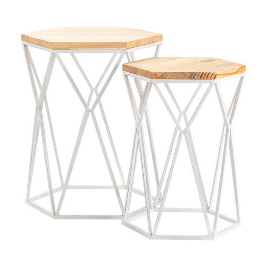 St. Augustine Metal and Wood Set of Tables