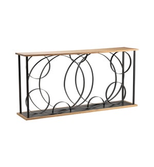 Tyson Metal and Wood Ring Console Table