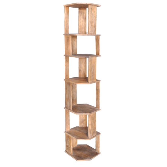 Crestview Collection Navarre Mango Wood Narrow Etagere all