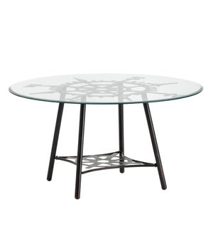 Explorer Round Metal and Glass Cocktail Table