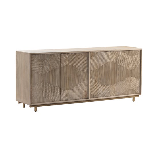 Crestview Collection - Bengal Manor White Wash Texture Door Sideboard - all