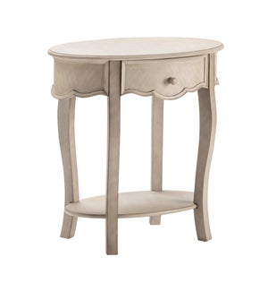 Hawthorne Estate Textured White Wash Oval Accent Table