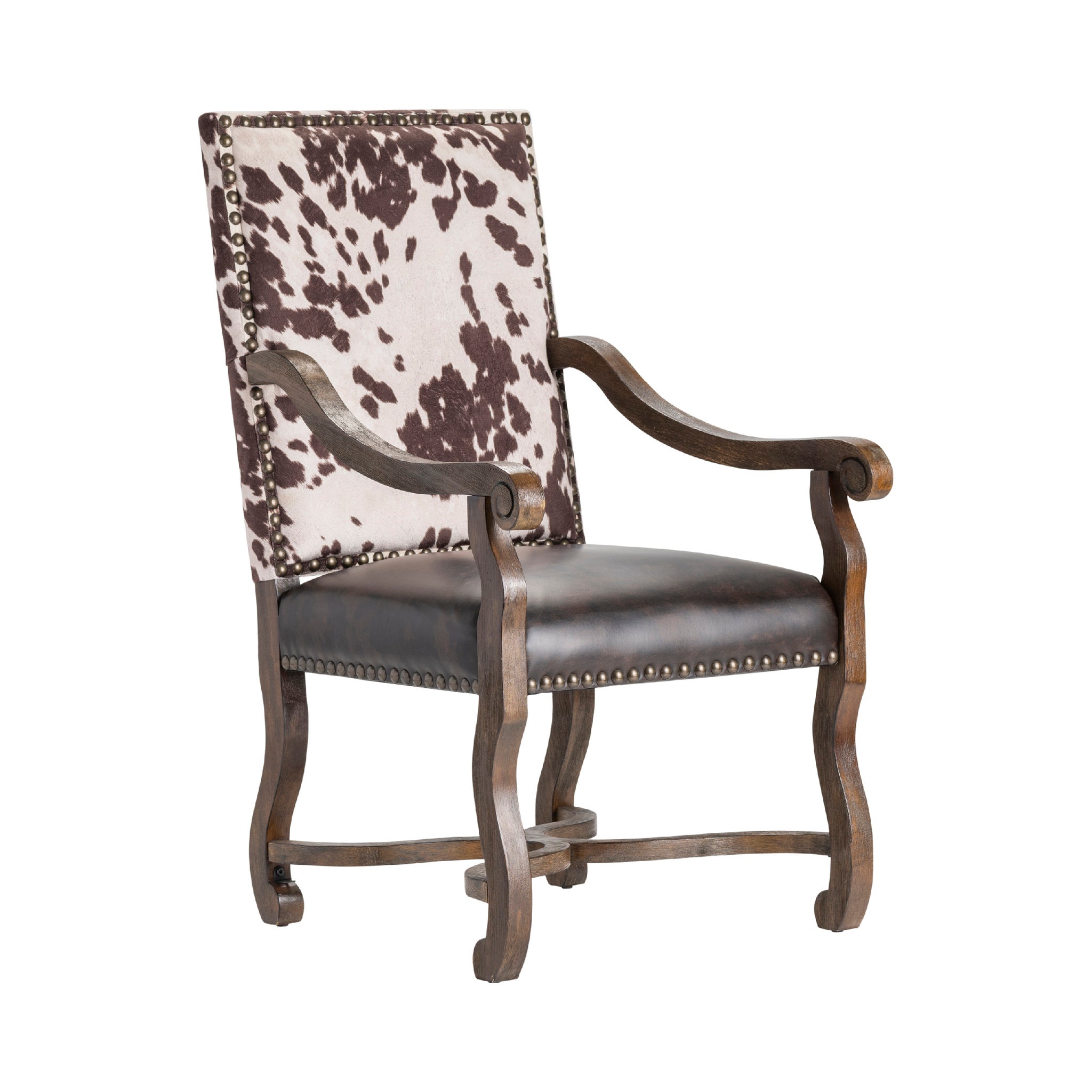 faux cowhide armchair