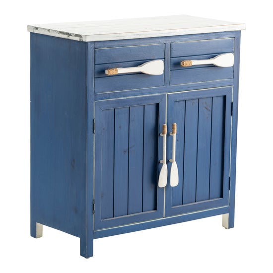 Cape May Azure Blue and White Paddle Cabinet