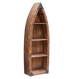Mountain View Rustic Wood Canoe 3 Shelf Bookcase