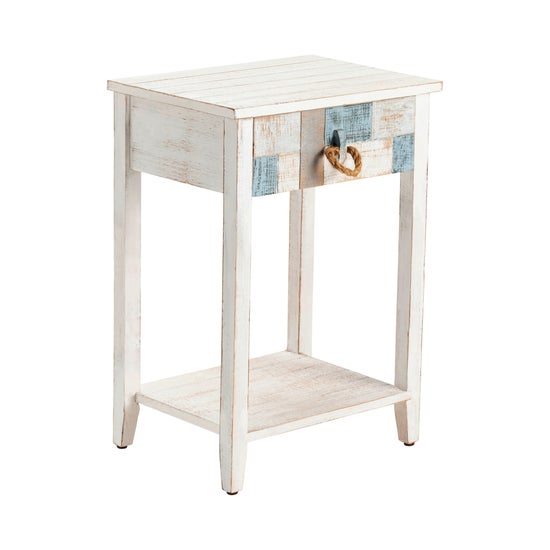 South Shore Multi Color Nautical Patchwork 1 Drawer Accent Table