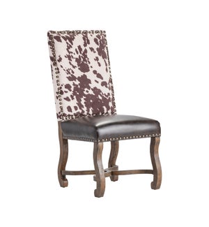 Mesquite Ranch Leather and Faux Cowhide Side Chair