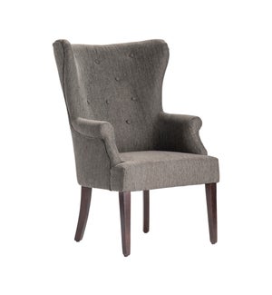 Seville Grey Upholsted Button Tufted Wingback Chair