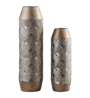 Bronze Geometrical Vases,Set of 2