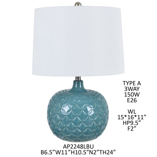 24TH CERAMIC/ METAL BLUE TL, 1PC 3A PK/ 2.43'