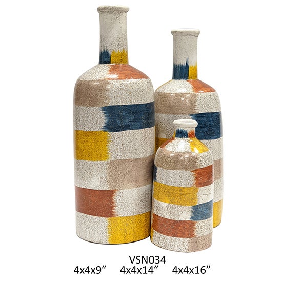 SET OF 3 TERRACOTTA VASE, 1SET 3A PK/ 1.08'
