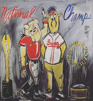 Braves and UGA National Champions Ornament — Heidi Hensley Art