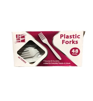 24CT CLEAR FORK CUTLERY IN BOX-24