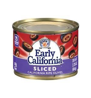 EARLY CALIFORNIA SLICED RIPE OLIVES 2.25 OZ