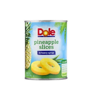 DOLE PINEAPPLE SLICES IN HEAVY SYRUP 20OZ