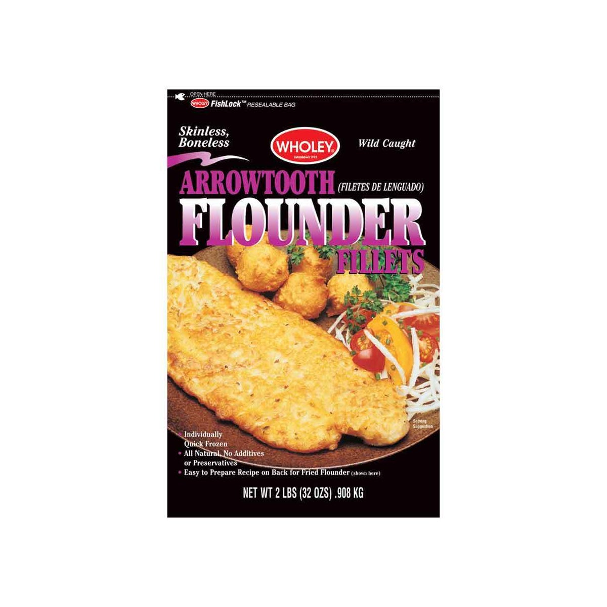 WHOLEY FLOUNDER FILLETS 2 LBS