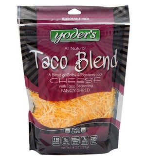 YODERS TACO BLEND FANCY SHRED CHEESE 8OZ