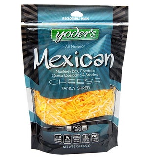 YODERS MEXICAN FANCY SHRED CHEESE 8OZ