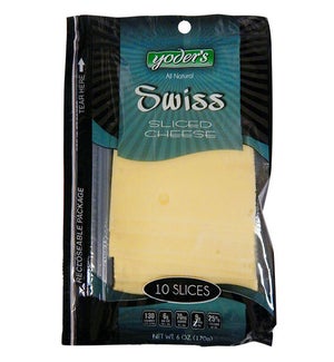 YODERS SLICED SWISS CHEESE 6 OZ