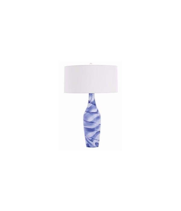 Callista Blue, White Swirl Glass Lamp