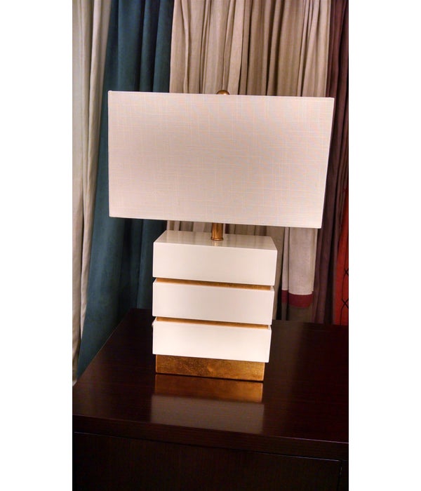 Simeon Table Lamp, Gloss White