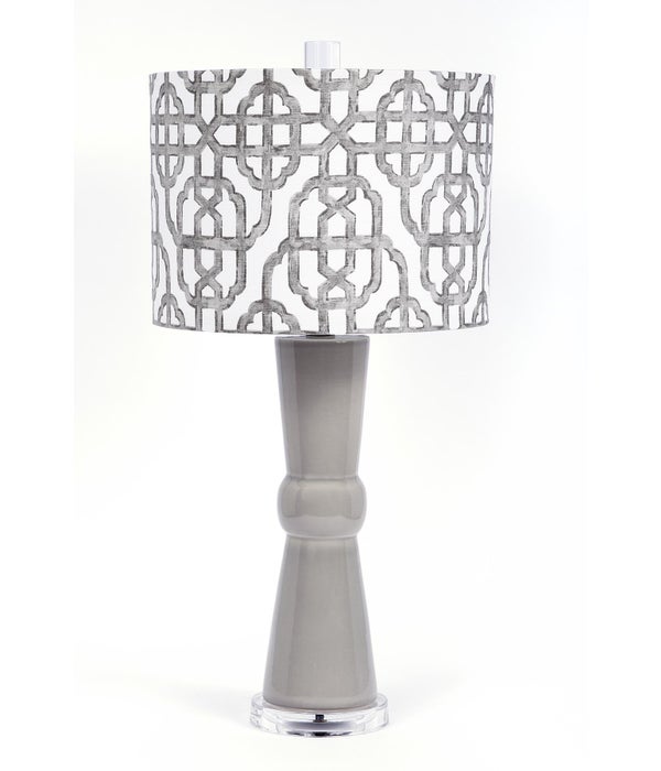 Imperial Bisque Grey Glaze Acrylic Lamp
