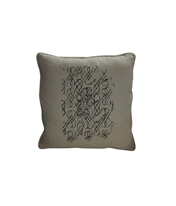 Infinity Pillow, Focus Linen Fabric, 22x22