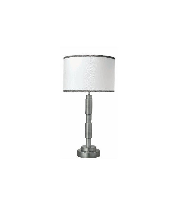 Quinn Table Lamp in Antique Silver w Md Drum Shade