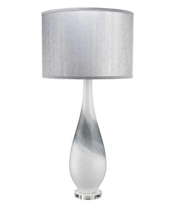 Dewdrop Table Lamp, Grey Swirl Glass