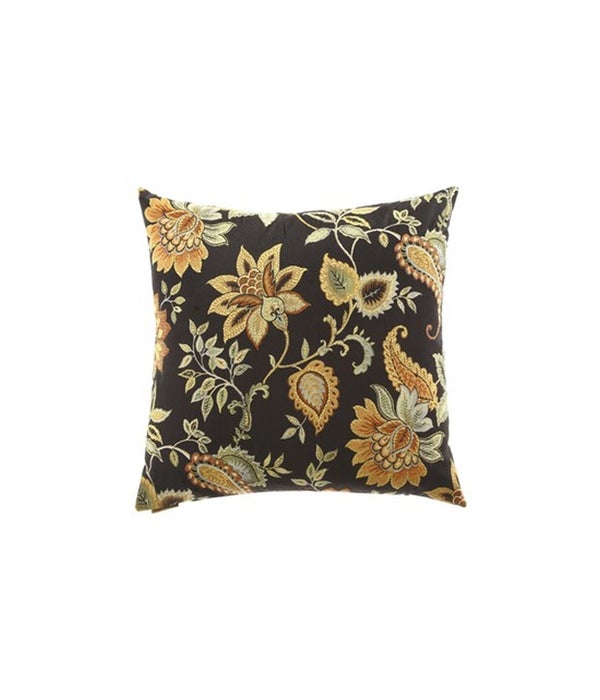 Veranda Square Black Pillow